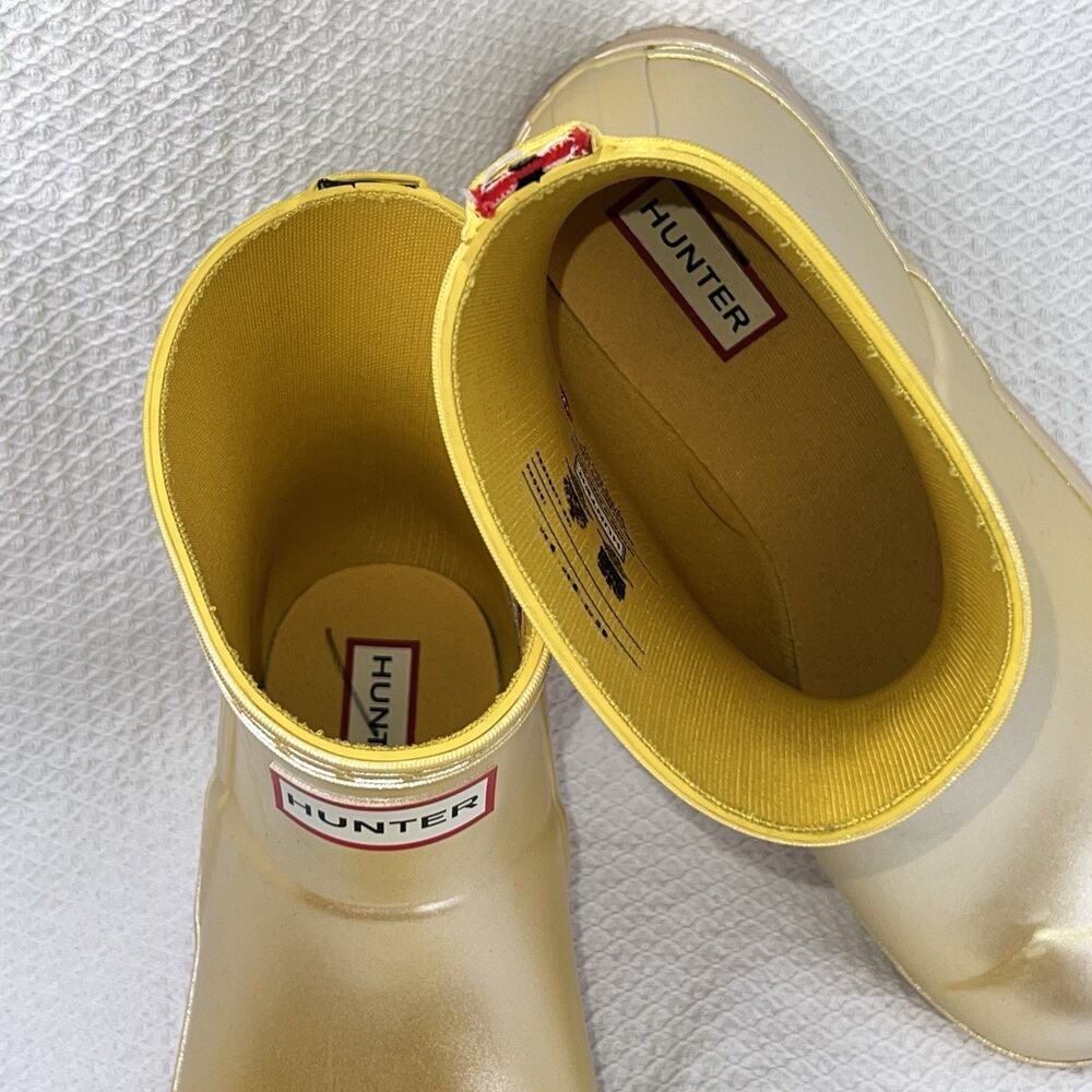 Hunter Original Play Short Nebula Rain Boots Women’s US 8 UK 6 Gold Metallic - Picture 8 of 10